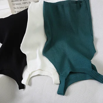 

New Fashion High Waist Women Vest All-match Girl Solid Spagetti StrapTops Slim Lady Basic Sleeveless Tees Brief Outfits WZ950