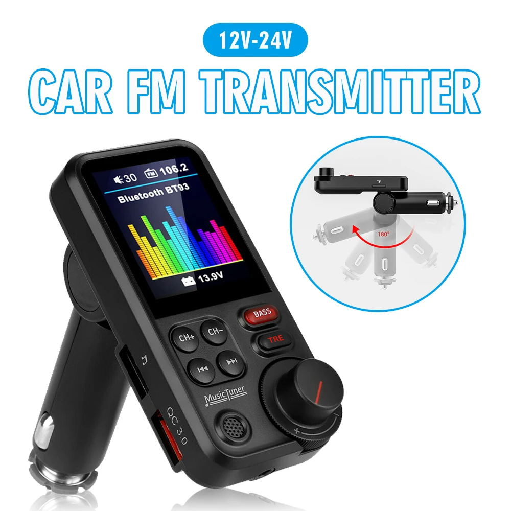 Автомобильный FM-трансмиттер mp3-плеер радиоадаптер громкой связи 2 USB-порта