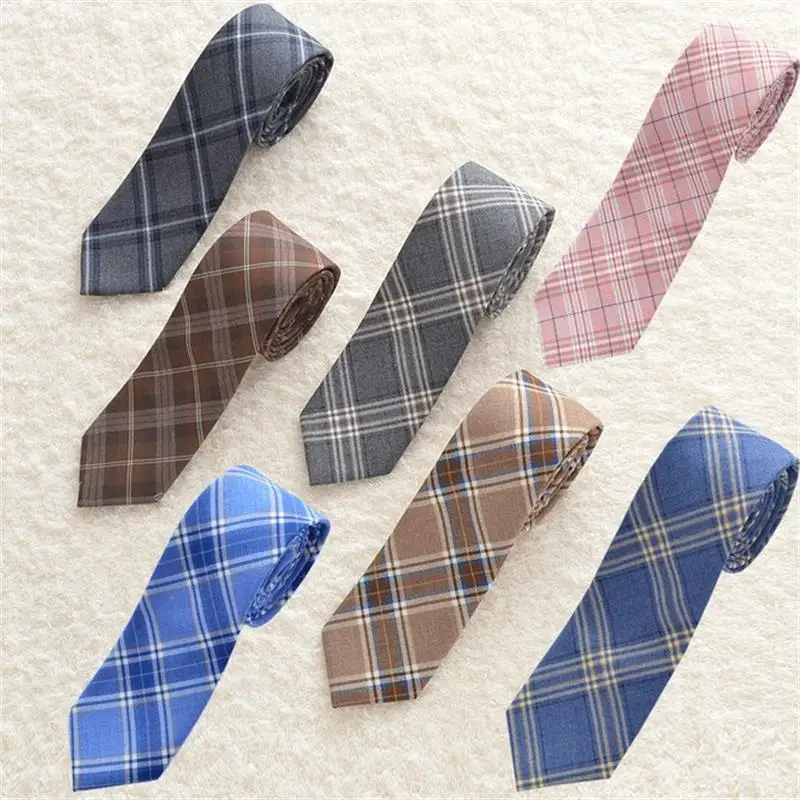 

Preppy style School Boy & Girl Daily Classics Plaid Pattern Necktie Japanese JK/DK Uniform Students 8colors Cosplay Neck Tie