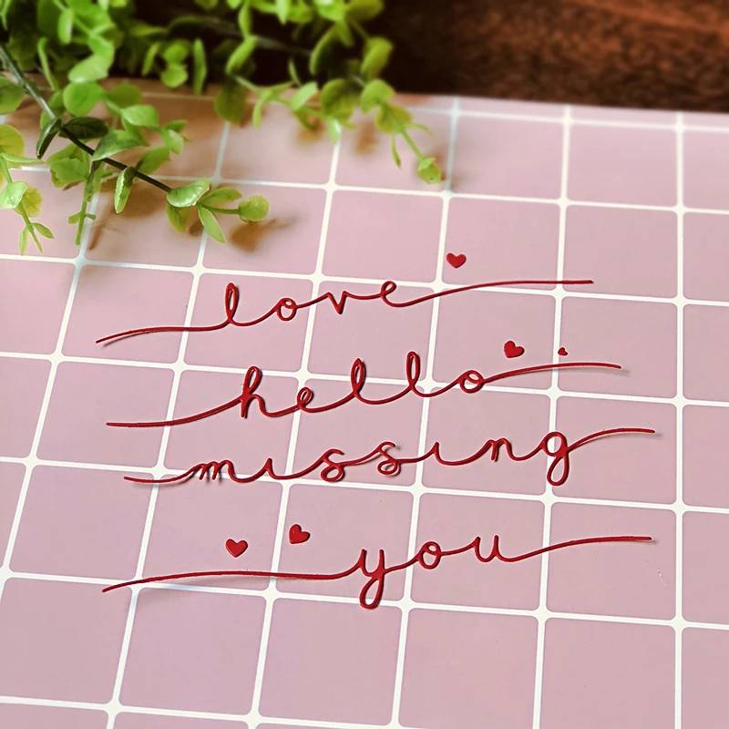 

Hello Love Missing Word With Heart Metal Cutting Die DIY Scrapbooking craft Dies Cut New 2019 For Card Making