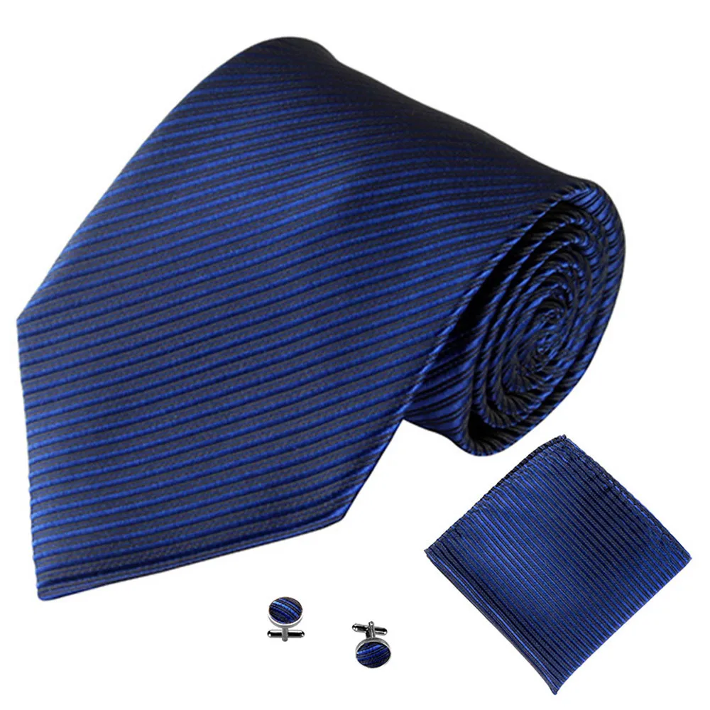 Модный Классический Полосатый галстук мужской деловой ГАЛСТУК карманное квадратное полотенце платок Набор Запонок corbatas para hombre 50 - Цвет: As shown