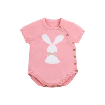 

Infant Baby Girls Clothes Autumn Cartoon Print Short Sleeve Knit Rompers Kids Boys Jumpsuit Rompers for Babe Clothes