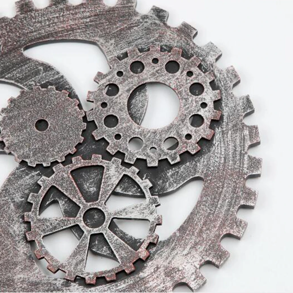 Retro Wooden Steampunk Gear Wall Hanging Decor for Home Bar Cafeteria Office Living Room Dining Room