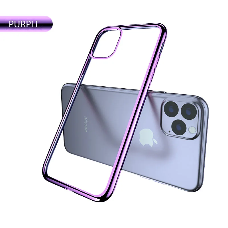 Фиолетовый Lovebay для iPhone 11 Pro X XS XR Max корпус телефона с гальваническим покрытием ультра тонкий чехол с покрытием s мягкая задняя крышка для iPhone 6 6s 7 8 Plus - Цвет: Фиолетовый