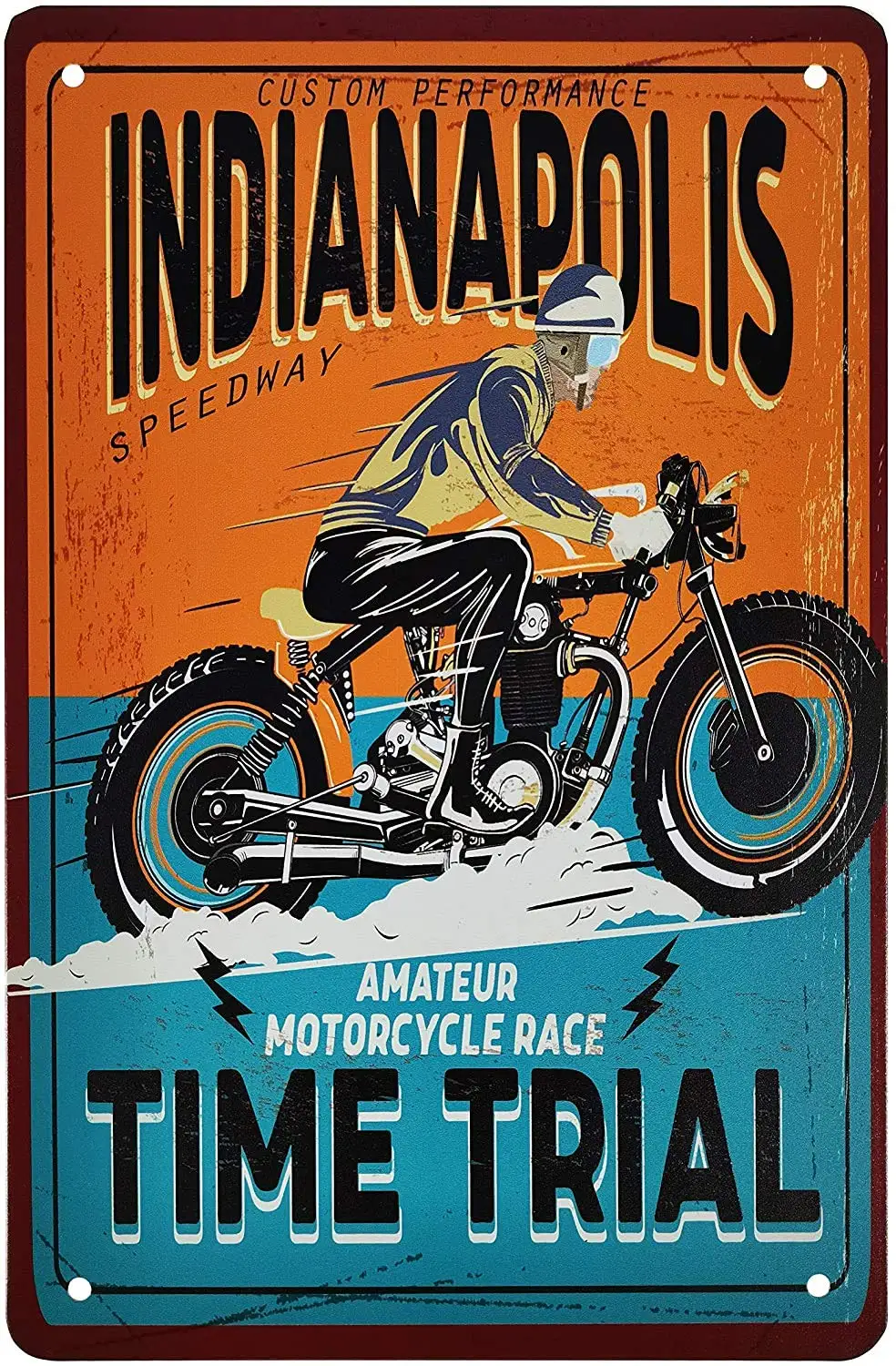 H10Amatoriale Gara Motociclistica Cronometro Vintage Metal Pub Club Cafe Bar Home Wall Art Decoration Poster Retro 8X12 Pollici