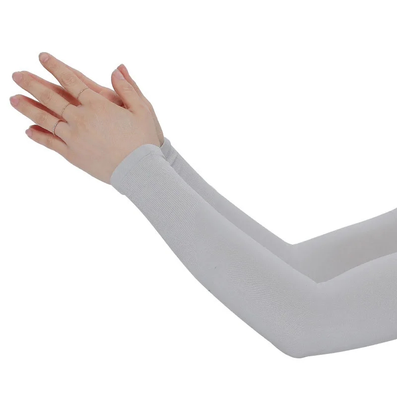Gray Fingerless 1 пара для мужчин и женщин на руку рукава Лето солнце УФ Защита лед крутой Велоспорт бег Рыбалка Альпинизм Вождение нарукавники - Цвет: Gray Fingerless