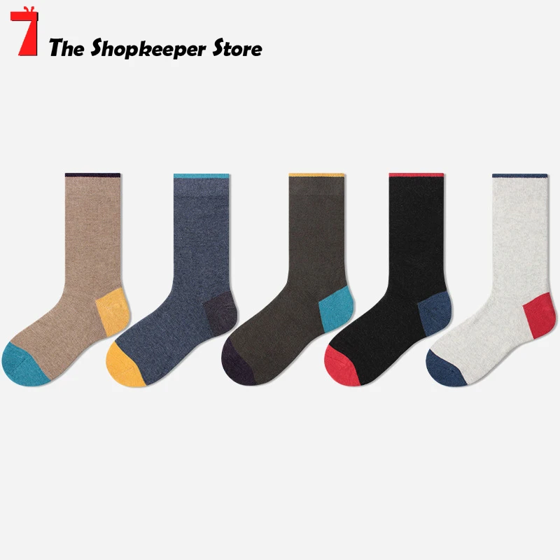 

2020 Spring Women Socks Creative Simple Solid Color Stitching Pattern Breathable Jacquard Socks Female Size 36-42