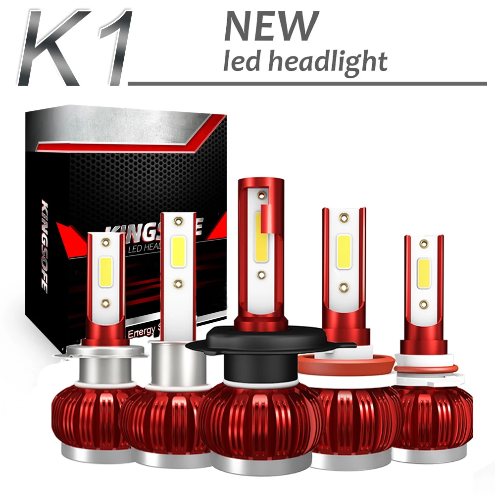

2Pcs H1 H7 H10 Auto K1 COB LED Headlight Bulbs H8/H9/H11/HB4 White Car Headlamp Kit 72W 8000LM Car Styling H4/HB2/HB3 6000K