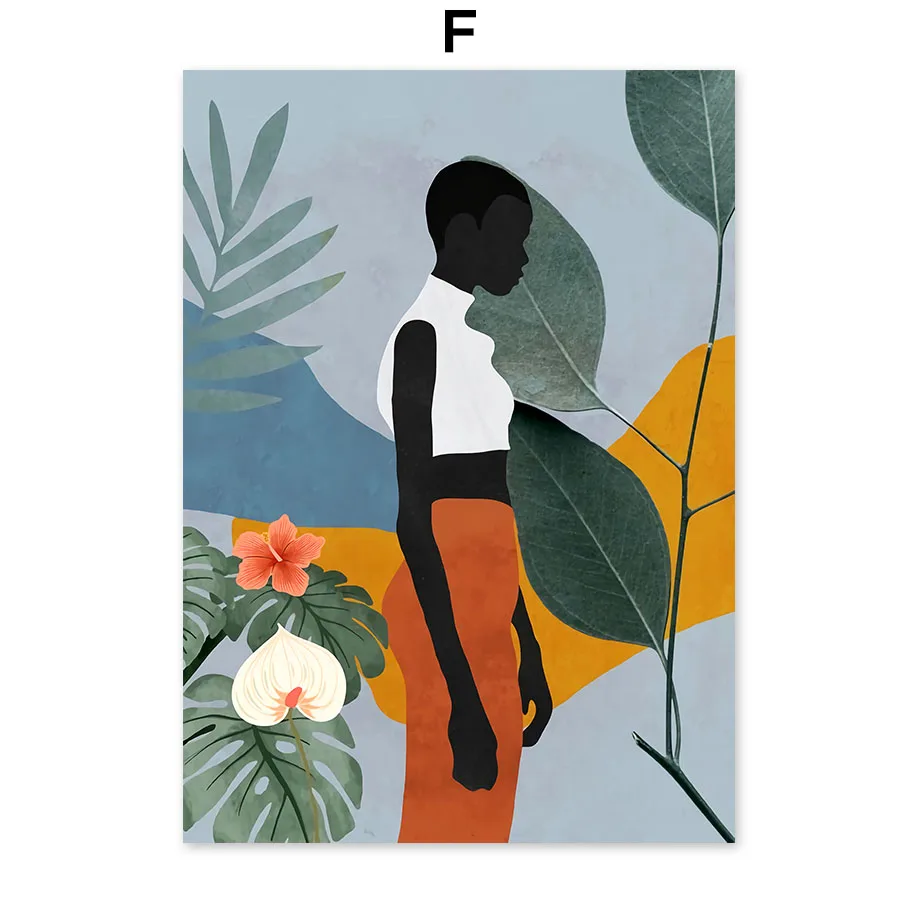 Abstract-Fashion-Vintage-Girl-Flower-Leaf-Wall-Art-Canvas-Painting-Nordic-Posters-And-Prints-Wall-Pictures (8)