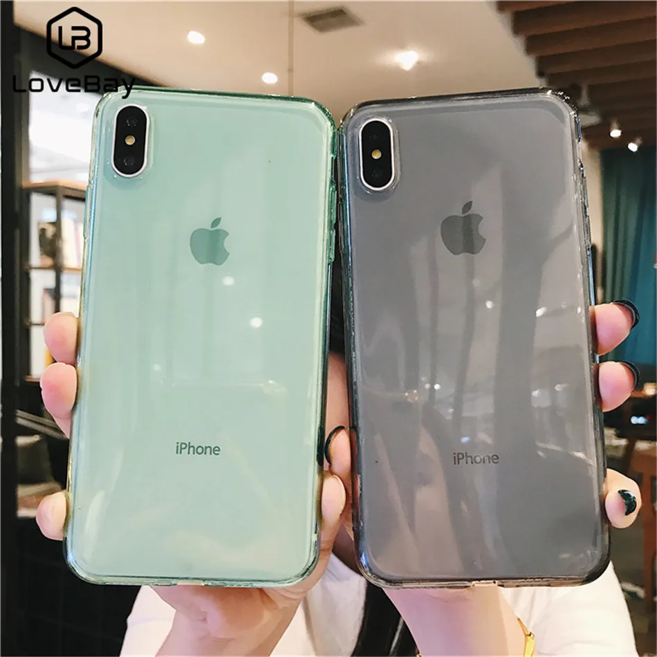 Lovebay карамельный цвет чехол для телефона для iPhone 11 Pro XR 7 8 6 6s Plus X XS Max цвет прозрачный Ультратонкий Мягкий ТПУ задний чехол s