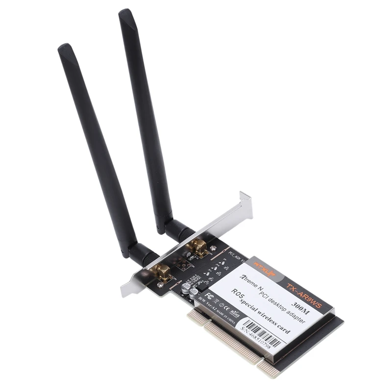 AR9220 802.11A/B/G/N 2,4 ГГц/5 ГГц 300 Мбит/с Настольный PCI WiFi адаптер Беспроводная сетевая карта для ROS/Windows 7/8/10