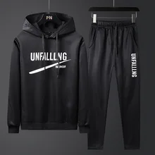 Мужской спортивный костюм для отдыха, пальто, Осень-зима, Новое поступление, мужской корейский тонкий свитер с капюшоном, два предмета, модные толстовки