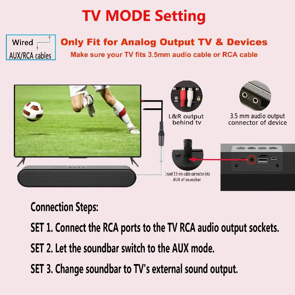 Super Bass Speaker Sound Bar with Mic AUX FM USB Micro SD Subwoofer Bluetooth Speaker for Mobile Phone Laptop
