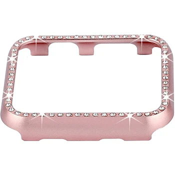 

Shell Protective Frame Cover for Apple Watch 42mm 38mm Crystal Rhinestone Diamond Aluminum Case iwatch Series 3/2/1 Metal Bumper