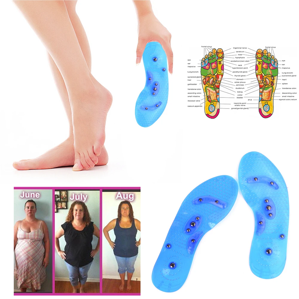 

1pair Slimming Insoles Magnetic Massage Insoles Weight Loss Insoles Foot Care Shoes Pad Drop Shipping Foot Memory Cotton Insoles