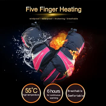 

Winter Outdoor Motorcycle Skiing Hand Warmer Battery Powered Electric Thermal Gloves Waterproof Heated Gloves NEW!