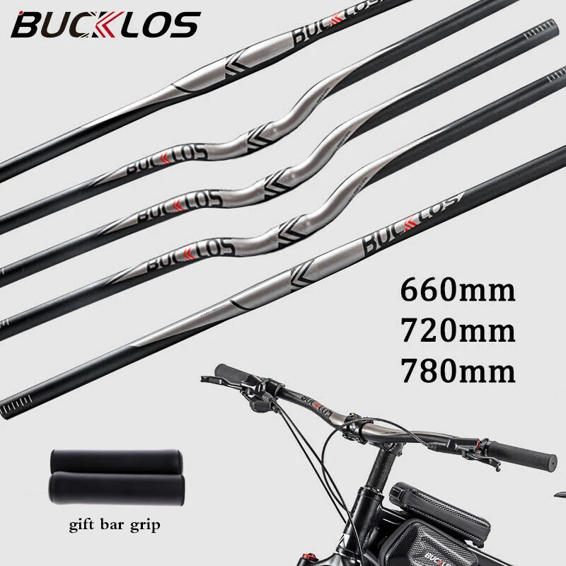BUCKLOS AL Handlebar 31.8/25.4mm Mountain Bike Bicycle Flat/Riser Bar Superlight 