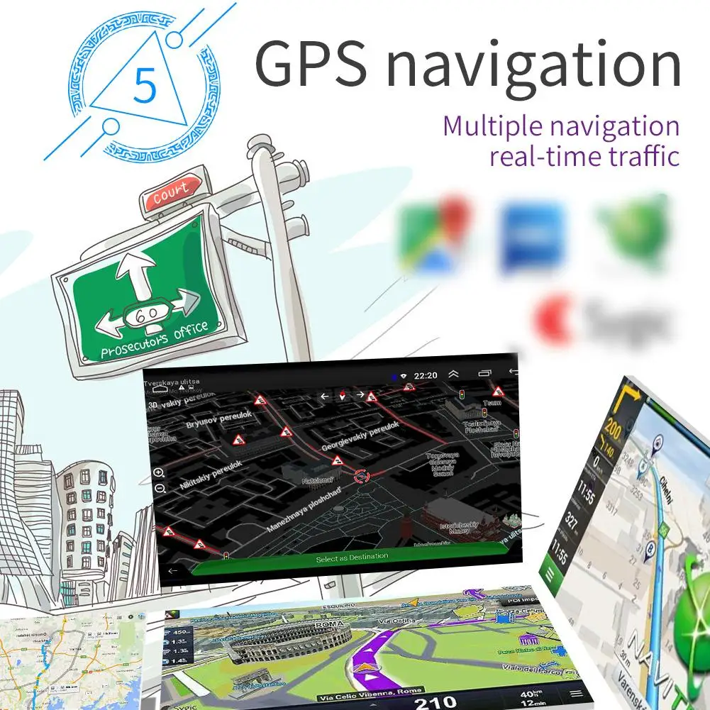 7 дюймов Автомобильный радиоприемник андроид 8,1 gps навигации MP5 плеер Wi-Fi USB зарядки HD Сенсорный экран Поддержка RCA Выход заднего вида Камера Вход