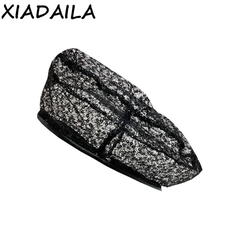

Mesh sequin beret female summer thin section breathable British hollow painter cap temperament elegant octagonal cap