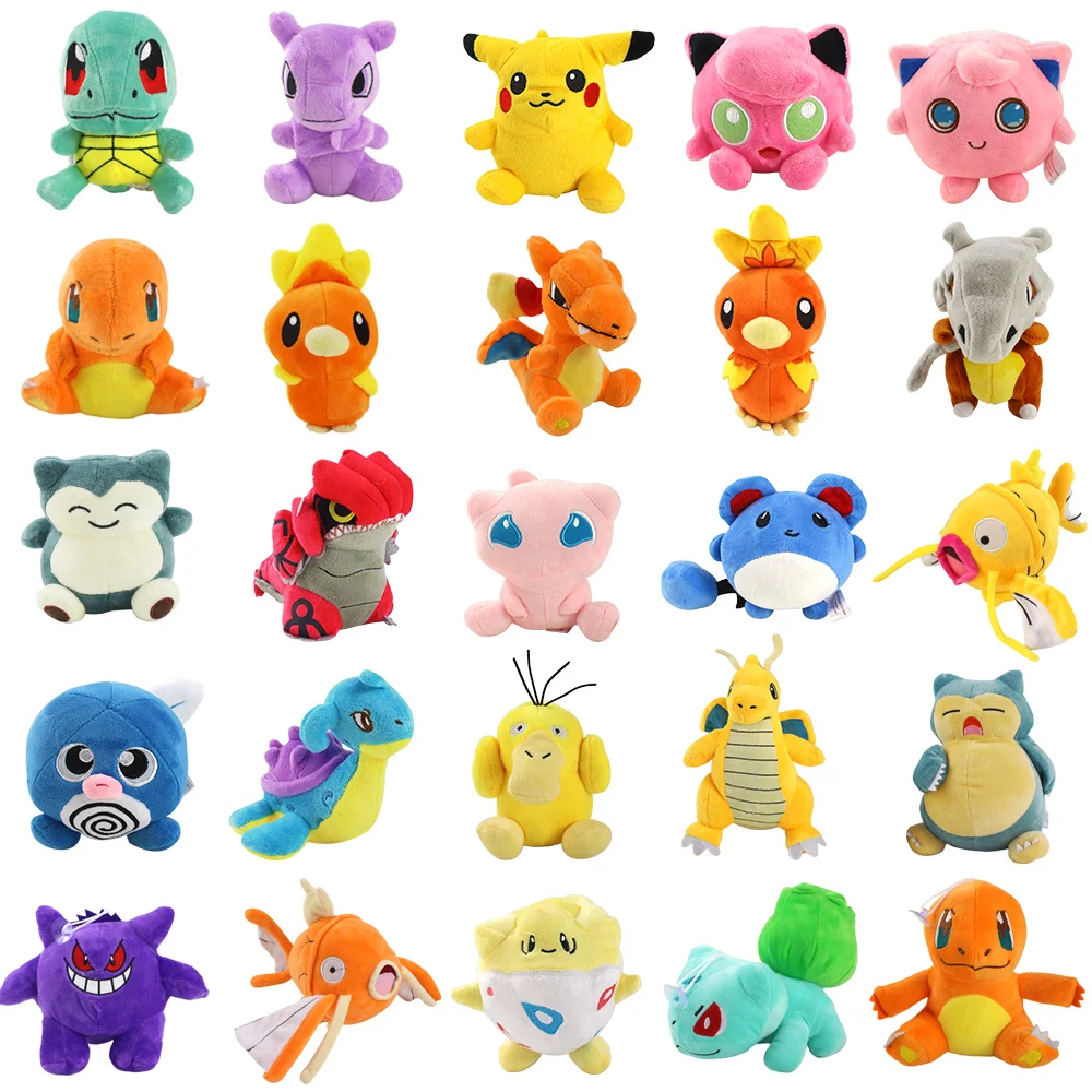 11-25cm Pokemon Squirtle Gengar Torchic Groudon Jigglypuff Psyduck Cubone Togepi Magikarp Mew Lapras Snorlax Pikachu Plush Toy | Игрушки и