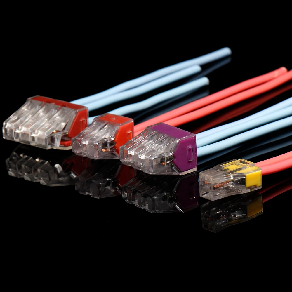 

PCT-102 103D 104D 104 106 Universal Compact Wire Wiring Conductor Terminal With Lever 2-8 pin Quick Connect Electrical Conector
