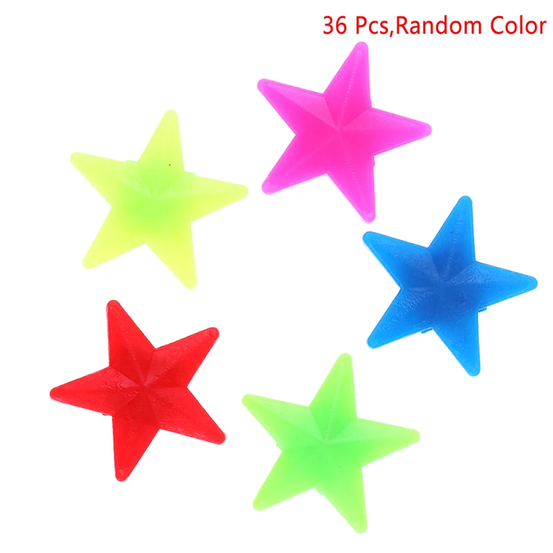 36Pcs Colorful Star Bike Bicycle Wheel Spoke Beads Luminous Plastic Clip Spoke Bead Bicycle Beads Wire Decor