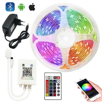 

Bluetooth LED Strip 20M Smart LED Strip Light RGB 5050 SMD Waterproof RGB 5M 10M Ribbon Tape DC 12V Bluetooth Control LED Strip