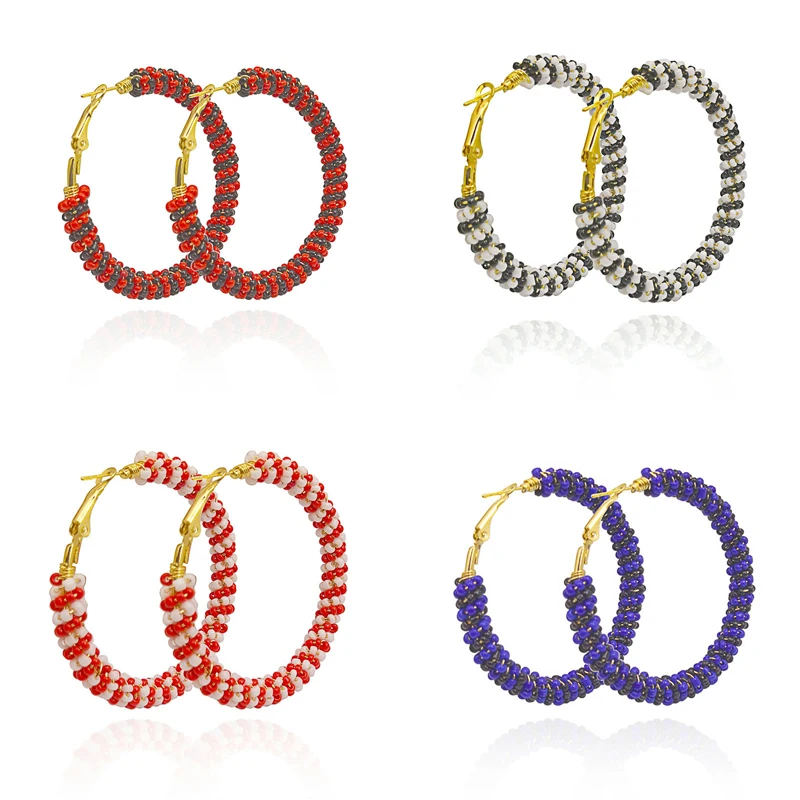 TEH богемные этнические серьги-кольца для женщин, многоцветные ...