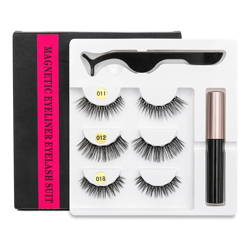 

Magnet Eyelash Magnetic Liquid Eyeliner Suit 5 Magnetic False Eye Lashes & Tweezer Set Long Lasting Waterproof Eyelash Extension