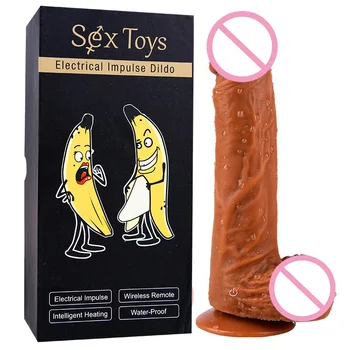 

Heating Vibrating Realistic Cock Skin Remoted Control Enlargement Extender Trainer Props