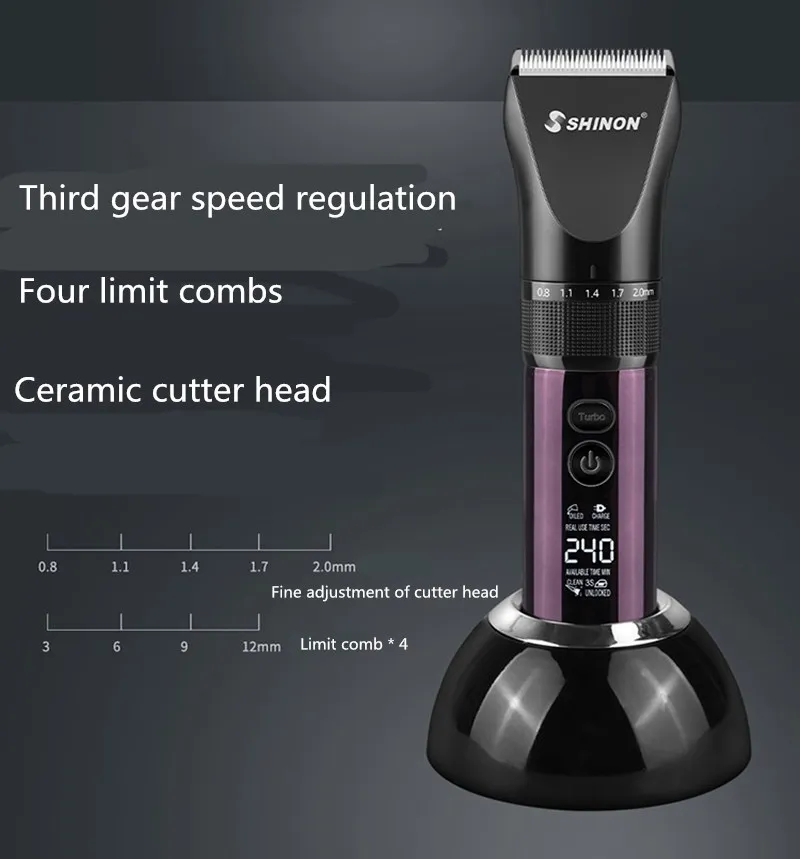Professional Rchargeable LCD Digital Hair Trimmer Shaver Barber Cutting Mustache Clipper Cordless Men Cutter Power Motor | Бытовая