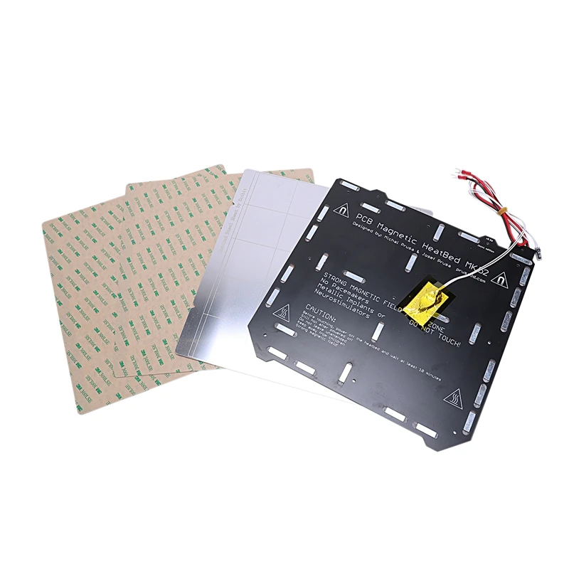 Для клона Prusa I3 Mk3 Магнитная кровать с подогревом Mk52 проводка термистор комплект с магнитом+ стальной лист+ 2 шт. черный стикер для Prusa I3