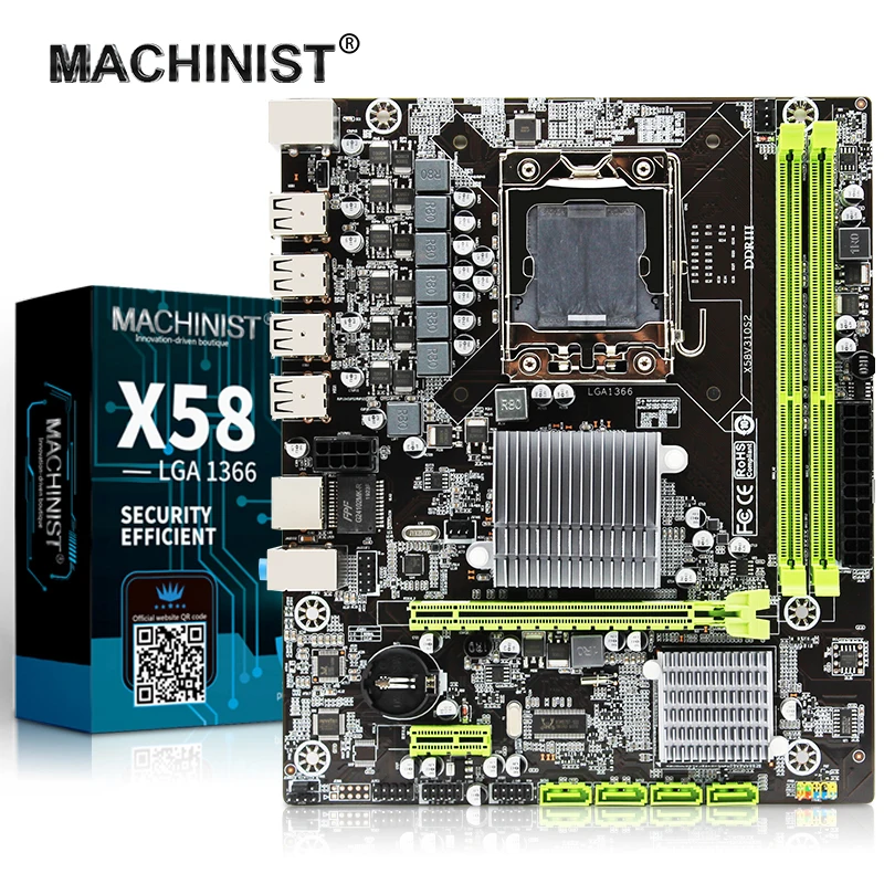 X58 LGA1366 настольная материнская плата LGA 1366 M ATX Gigabit Ethernet Поддержка DDR3 REG ECC Серверная