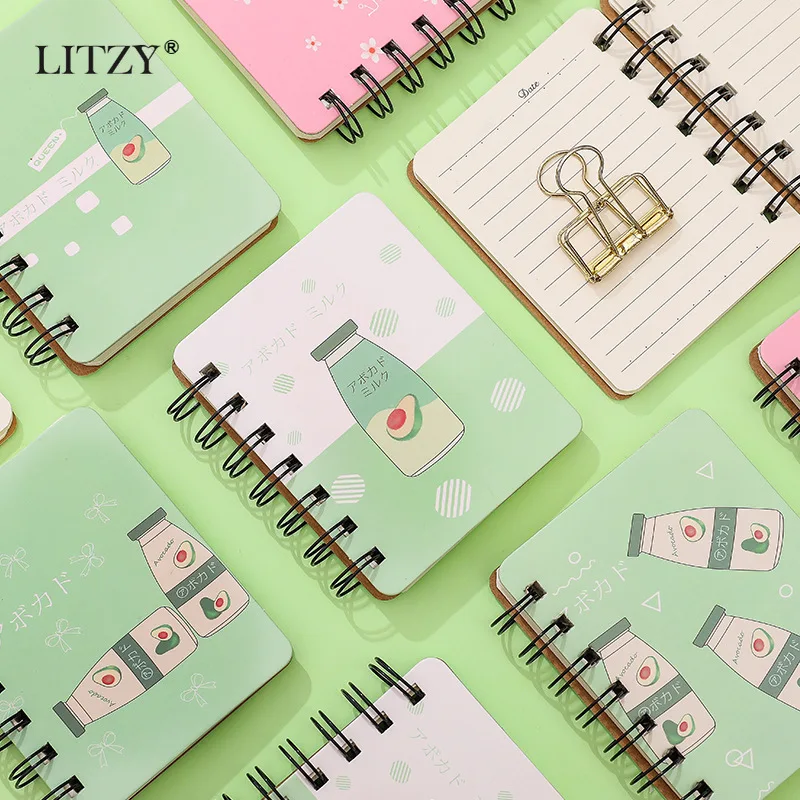

1PC Cute Avocado Coil Pocket Mini Notebook To Do It Note Small Dairy Weekly Planner Memo Notepad School Office Stationery Gift