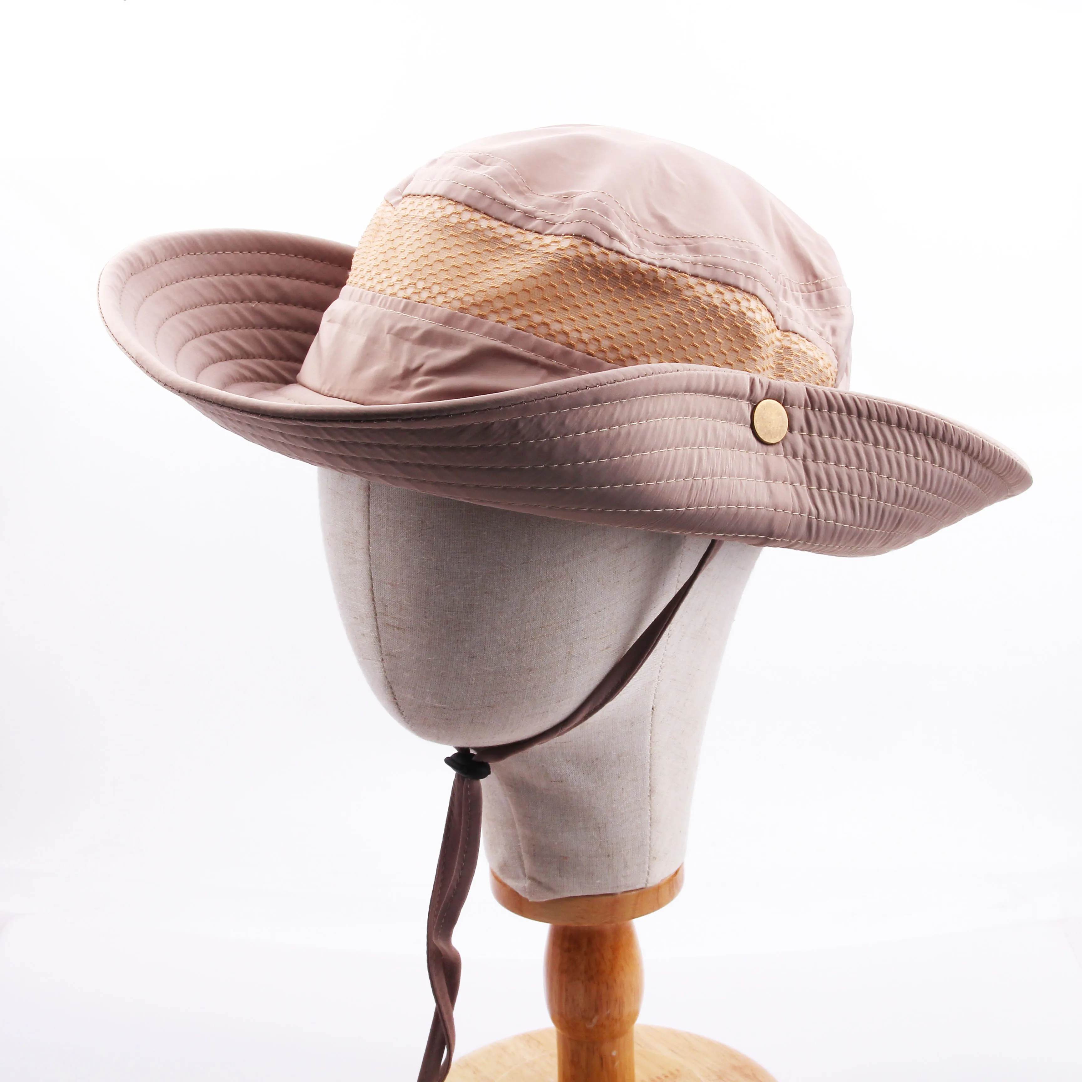 [Meltryllis]Summer Bucket Hat For man Outdoor Sport Fishing Hiking Climbing UV Protection Cap With Adjustable Leather Belt - Цвет: NSYFM-01-07