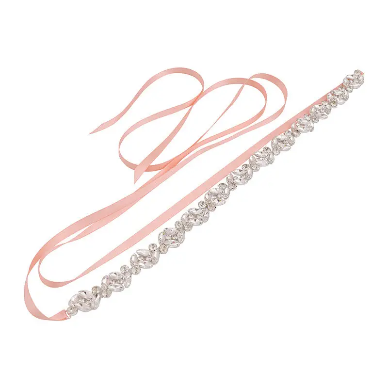 Bridal Waistband Crystal Rhinestones Wedding Belt Luxury Bridal Belts Sash White Ivory Champagne Ribbon