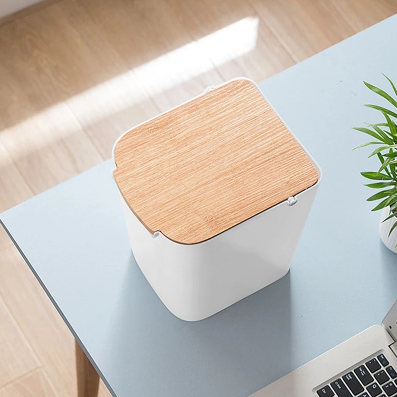 Environmental Trash Can Household Trash Can Press Storage Bin with Lid Trash Can Kitchen Bathroom Trash Can