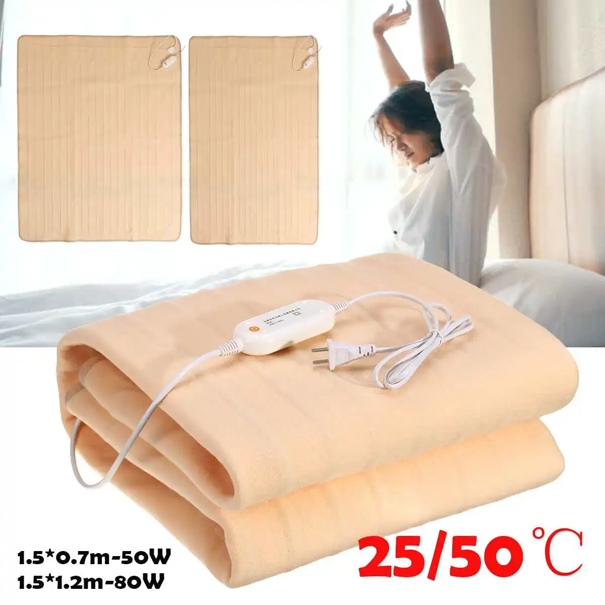 

220V 2 Mode Waterproof Electric Heating Pad Body Winter Warmer Mat Bed Blanket Bed Heater