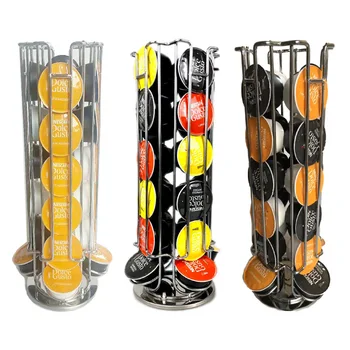 

Rotating Coffee Capsule Storage Holder Metal Kitchen Pods Storage Rack Dolce Capsule Display Shelfs Restaurant Self Tower Stand