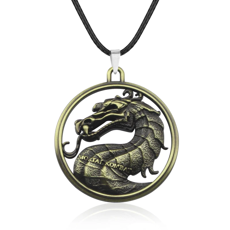 5 стилей, высокое качество, ожерелье с драконом Mortal Kombat, серебряная бронзовая металлическая подвеска "движение", ожерелье - Окраска металла: N110-bronze