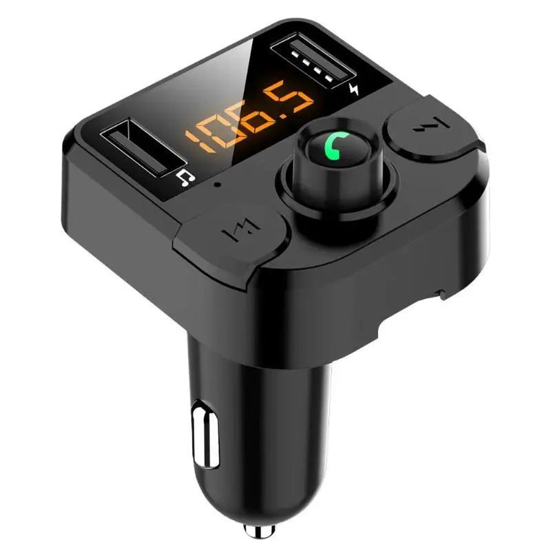

BT36B Car USB Charger Bluetooth 5.0 Orange LED Screen Noise Elimination Function MP3 Player Hands-free Car Kit FM Transmitter
