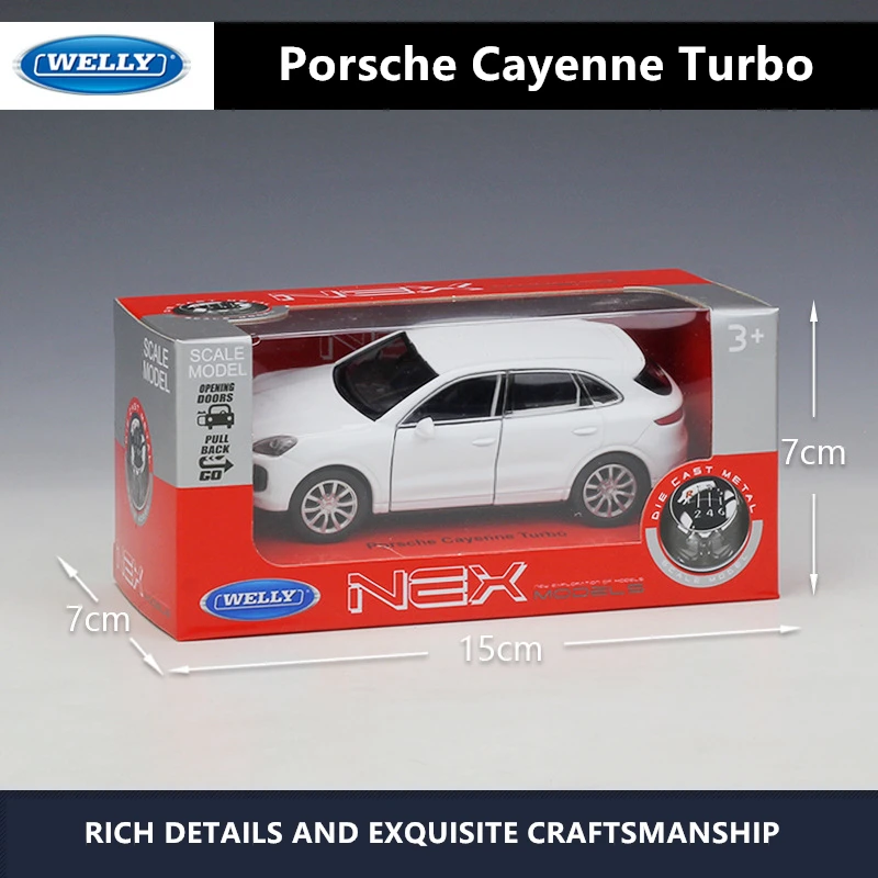WELLY 1:36 Porsche Cayenne Turbo из белого сплава модель машины для моделирования коллекция