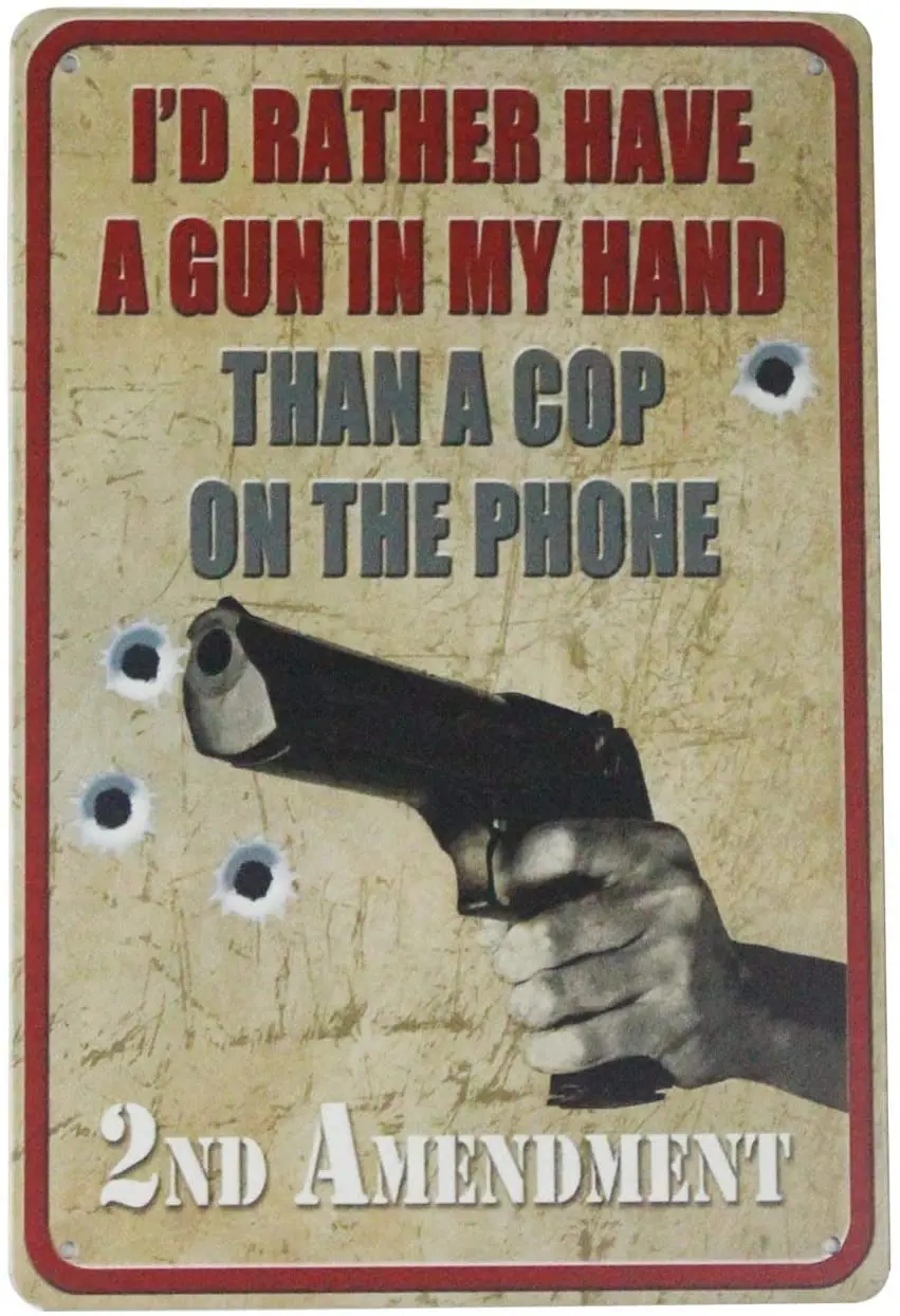 

EICOCO 2nd Amendment Pro Gun 8 x 12 20x30cmRetro Metal Tin Vintage Wall Art Sign
