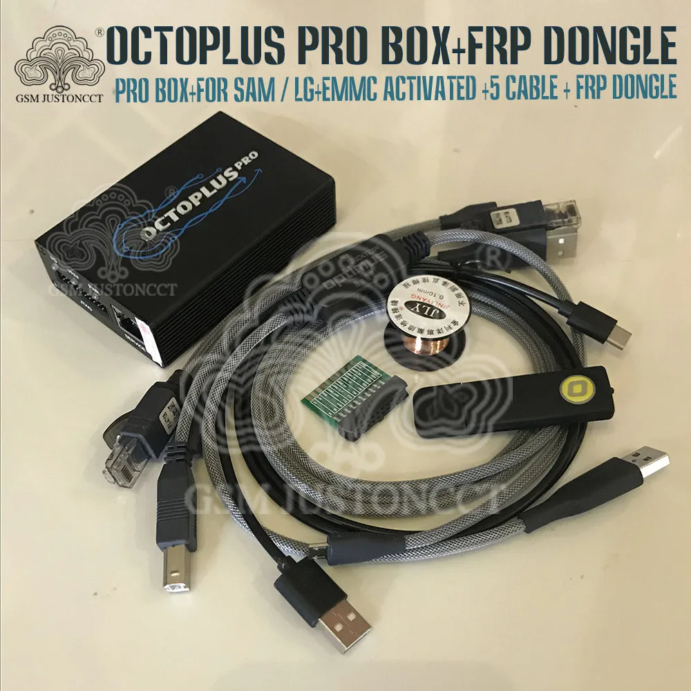 Octoplus Pro 박스, 케이블, 어댑터 세트, Octoplus FRP 동글, 삼성, LG, eMMC, JTAG 활성화, 2024 신제품