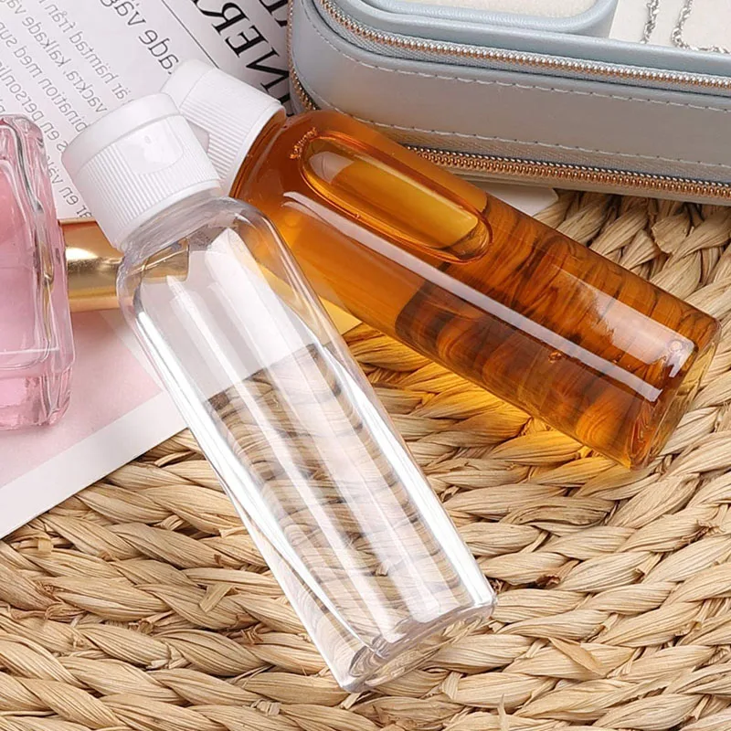 Refillable Bottle Refillable Spray Bottle 20Pcs 10/20/30/50/60/100/120ml Plastic Shampoo Bottles Empty Vail for Travel Container Cosmetics Lotion