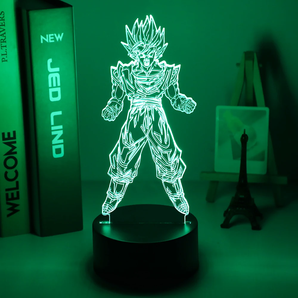 

3d Led Night Lamp Dragon Ball Goku Super Saiyan Figure Atmosphere for Child Bedoom Decor Nightlight Bedside 3d Night Light Gift