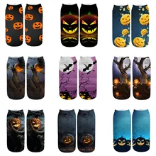 Рабочие бизнес носки 3D Хэллоуин Тыква Печать средние спортивные носки W830