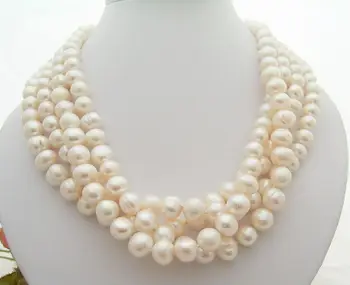 

20” 4 Rows 10mm White Pearl Necklace