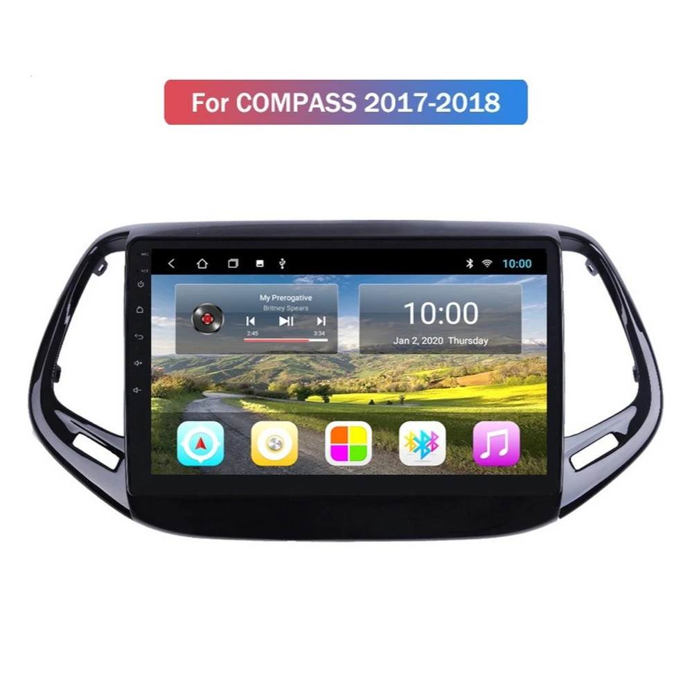 Автомагнитола 6G + 128G Android 10 0 для JEEP COMPASS 2017-Автомобильная GPS-навигация с Wi-Fi 4G BT