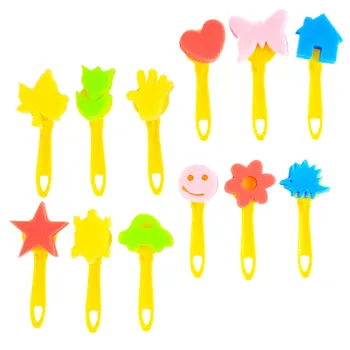 

12PCS DIY Seal Toys Assorted Graffiti Brushes Hand Drawing Tools Fun Stamp Brush Educational Props Mixed Pattern